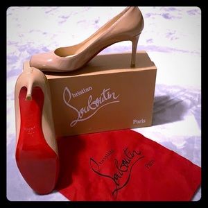 Christian Louboutin Patent Leather Nude Pump